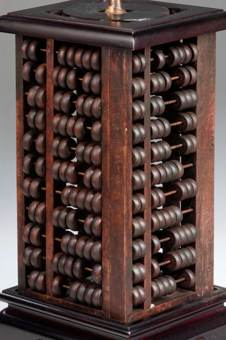 Chinese Pair of 20th century Soap Stone Abacus Lamps