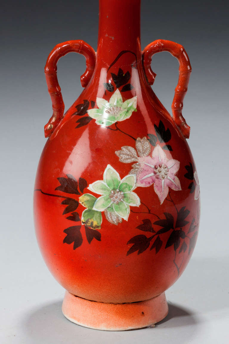 Japanese crackle ware vase lamp.