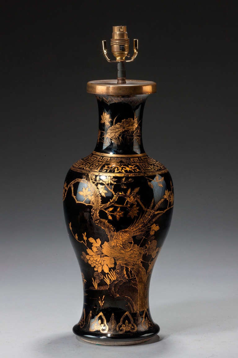 Ceramic Late 19th Century Chinese Lamp
