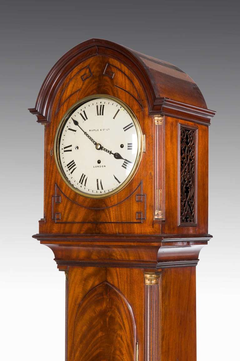 Late 19th Century Mahogany Longcase Clock by Maple and Co 1