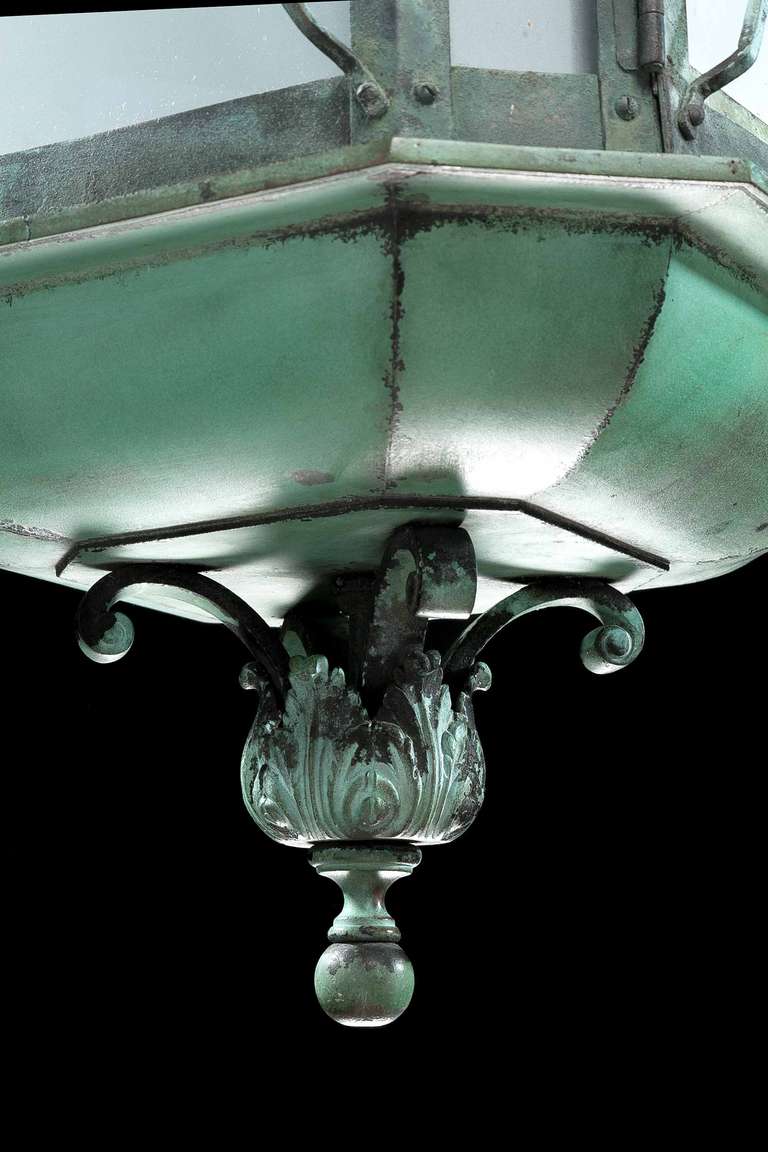 Late 19th Century Bronze Hall Lantern 1