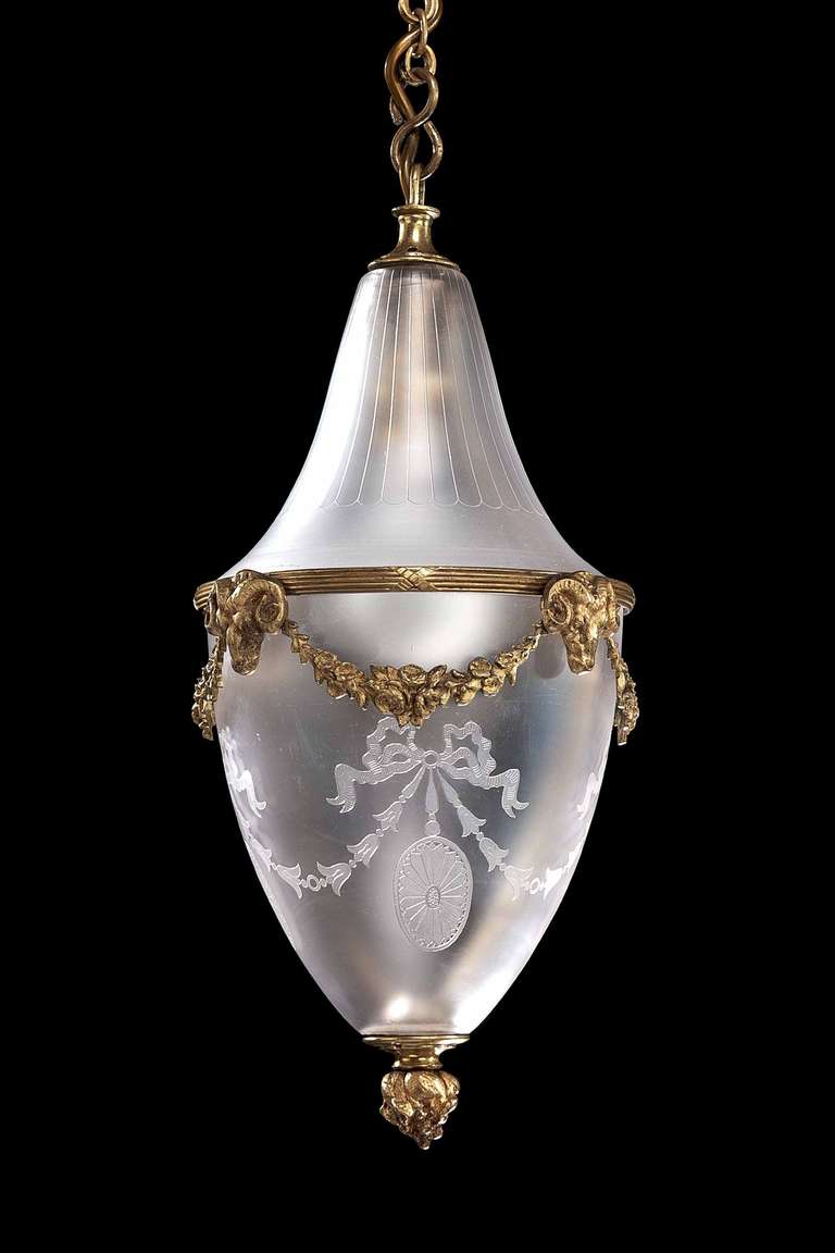Gilt Set of Three Late 19th Century Pear Shaped Lanterns