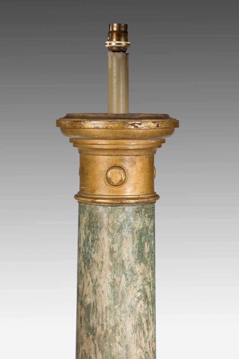 A good faux marble and parcel gilt Standard Lamp, the crisply carved detail with original gilding, now somewhat patinated.

Shades are not included in the price of our lamps. We do have a competitively priced range of shades for all of our lamps.