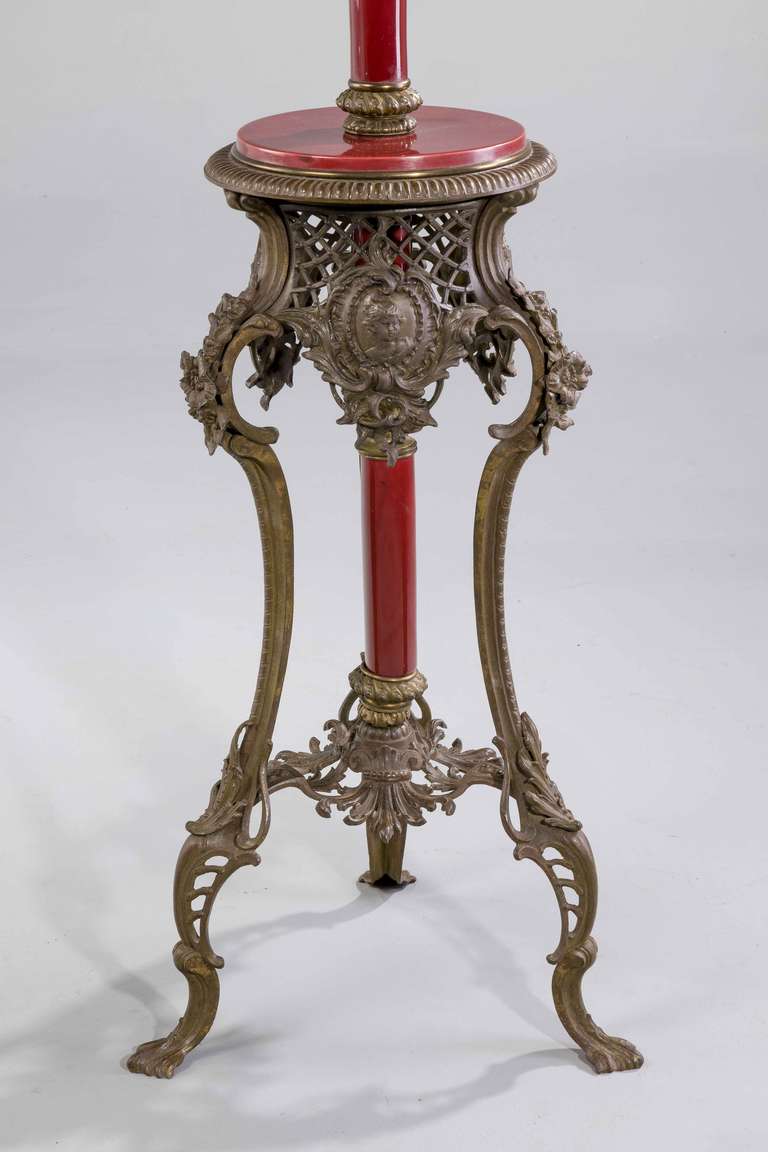 British Pottery and Bronzed 19th Century Standard Lamp