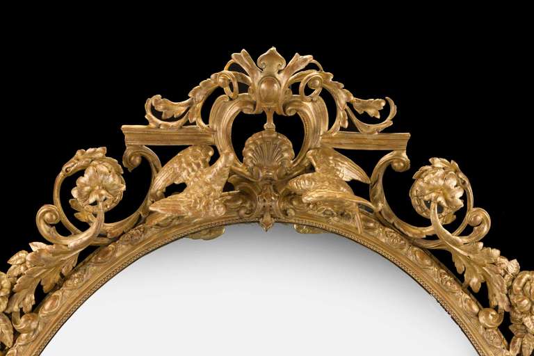 English 19th Century Giltwood and Gesso Overmantel Mirror