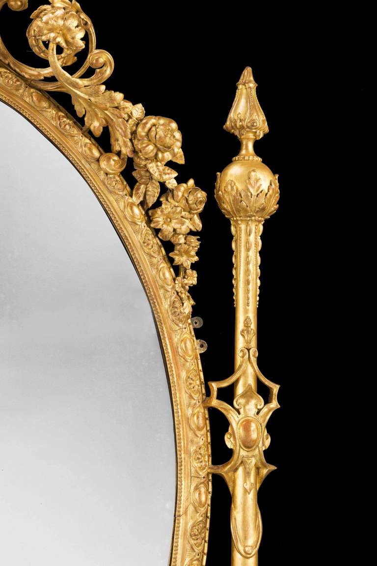 19th Century Giltwood and Gesso Overmantel Mirror In Excellent Condition In Peterborough, Northamptonshire