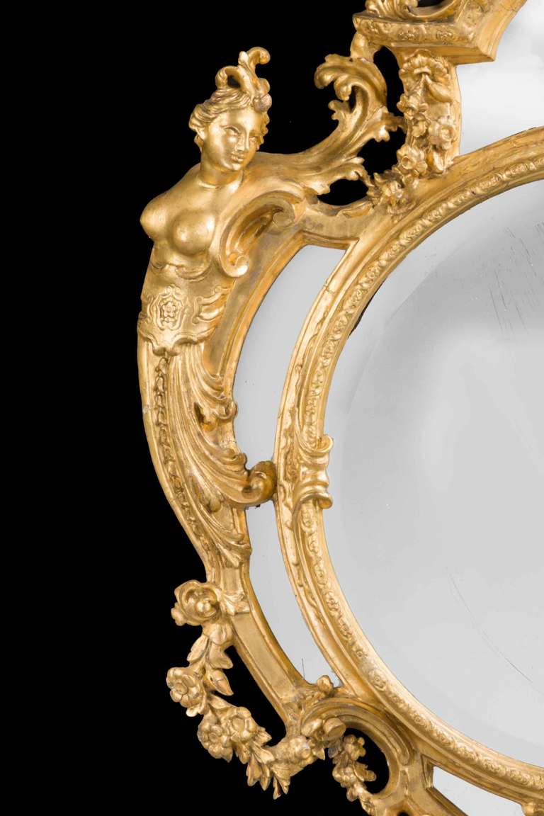 18th Century and Earlier 18th Century Italian Giltwood Mirror