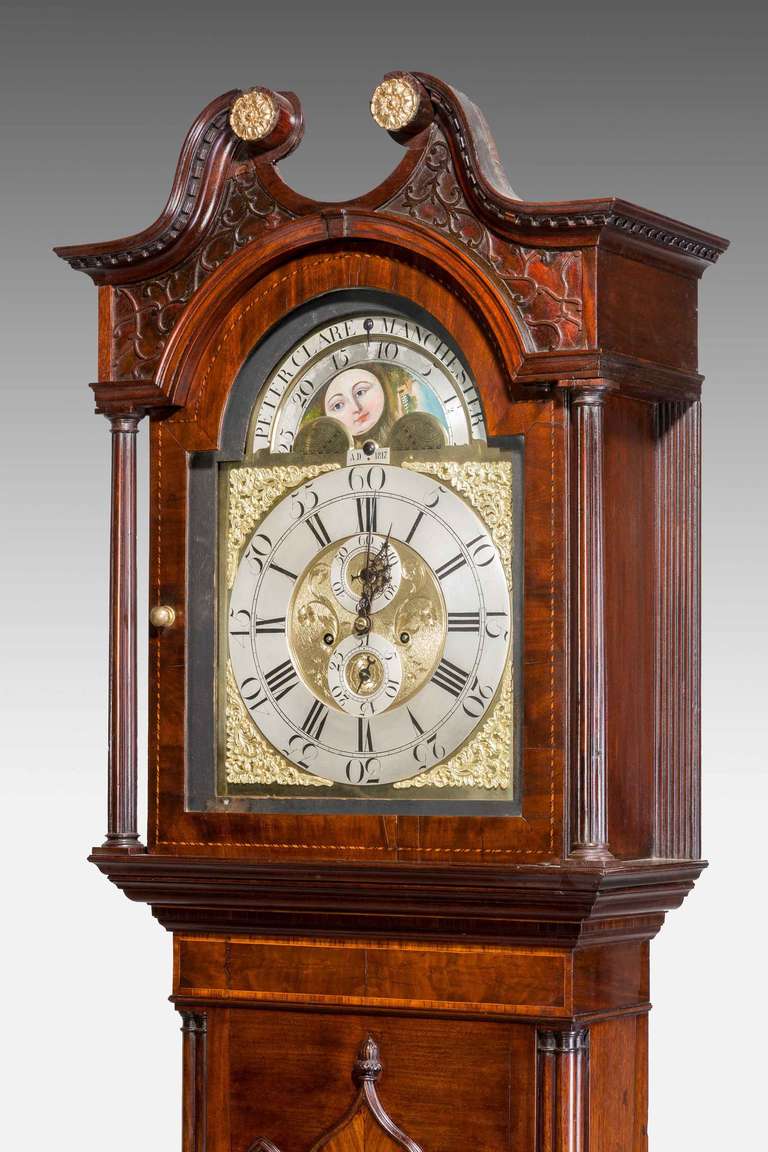 George III Period Longcase Clock by Peter Clare of Manchester In Good Condition In Peterborough, Northamptonshire