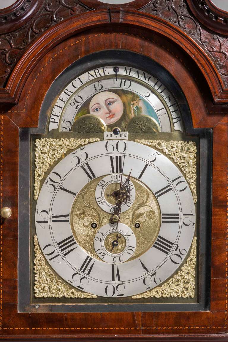 18th Century and Earlier George III Period Longcase Clock by Peter Clare of Manchester