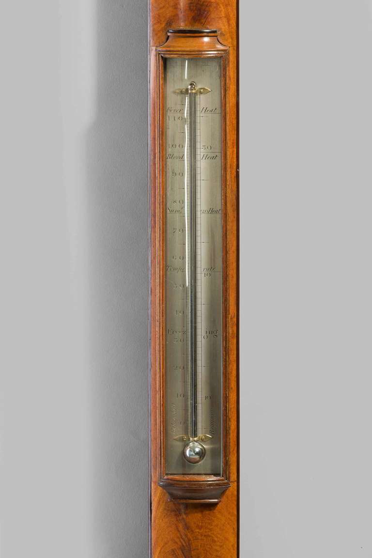 English George III Period Bow Fronted Barometer by Thomas Rubergall