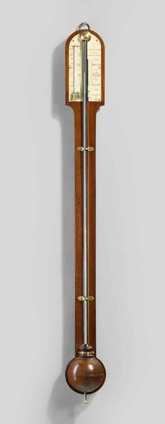 Antique 19th Century Walnut Stick Barometer by Thomas Jones