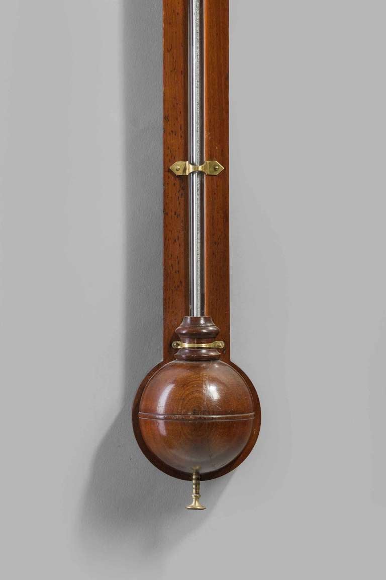 English 19th Century Walnut Stick Barometer by Thomas Jones