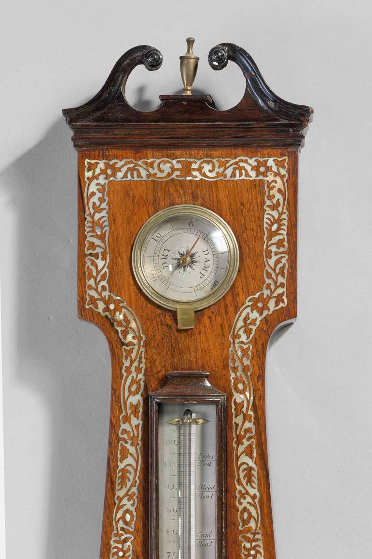 Wood Regency Period 10ins Dial Barometer