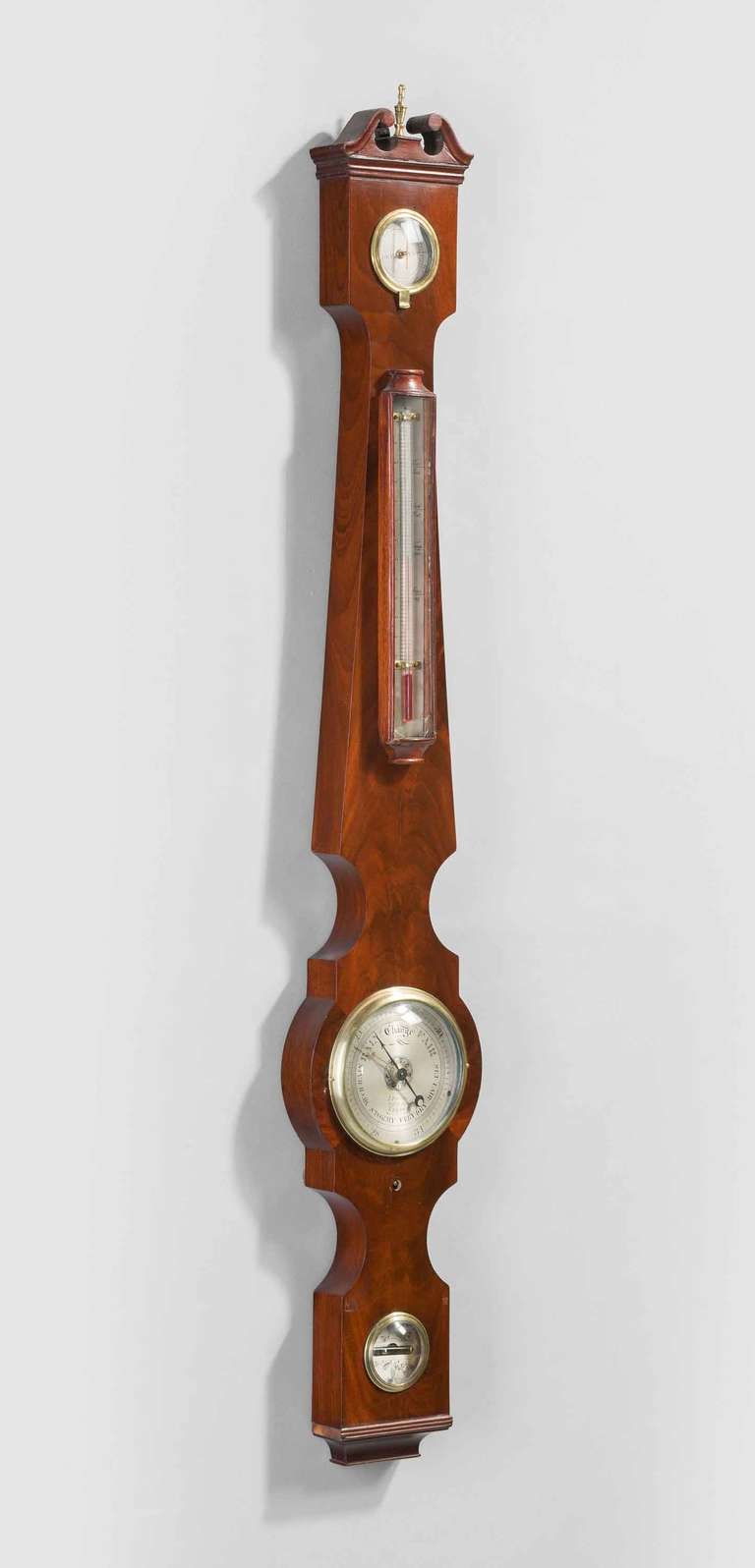 English Regency Period 4 ins Dial Barometer by I. Davis of Leeds Yorkshire For Sale
