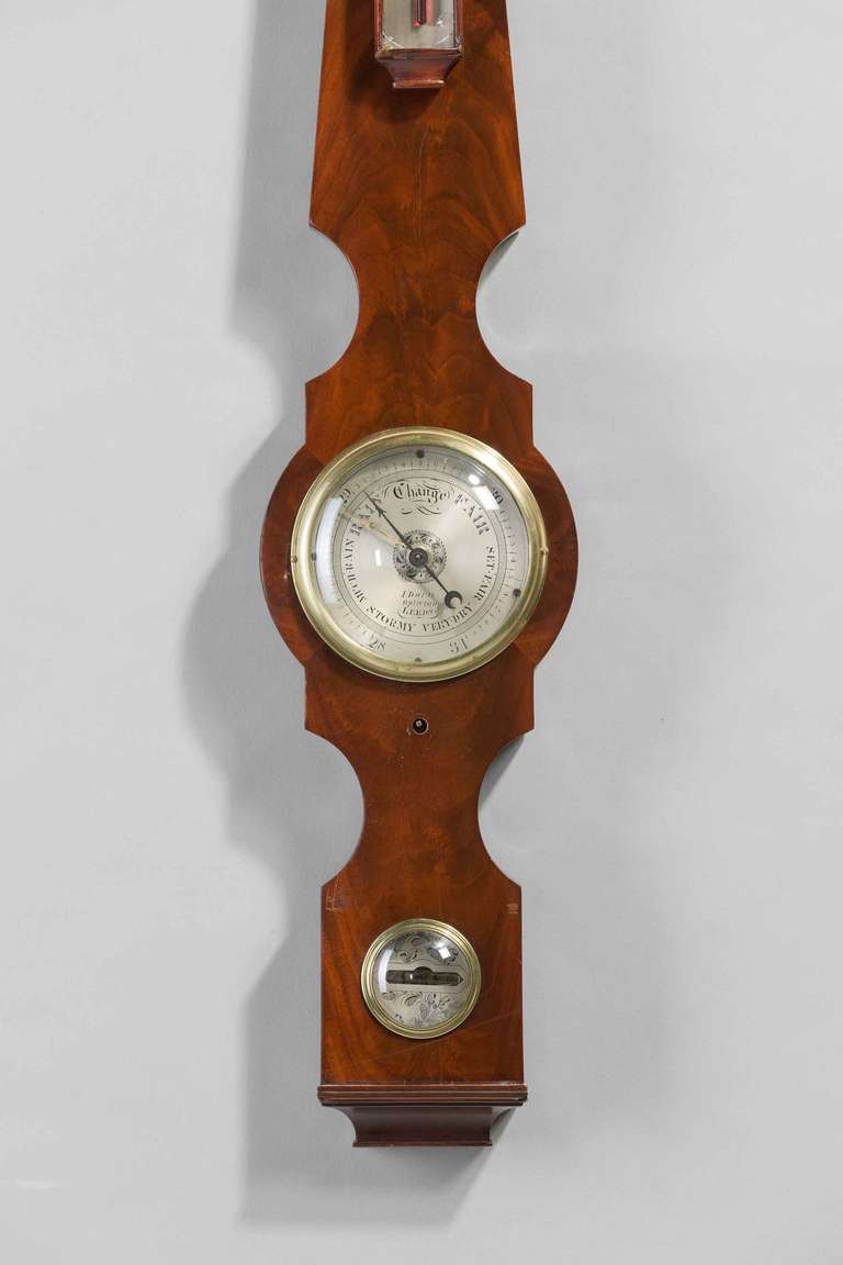 Regency Period 4 ins Dial Barometer by I. Davis of Leeds Yorkshire In Good Condition For Sale In Peterborough, Northamptonshire