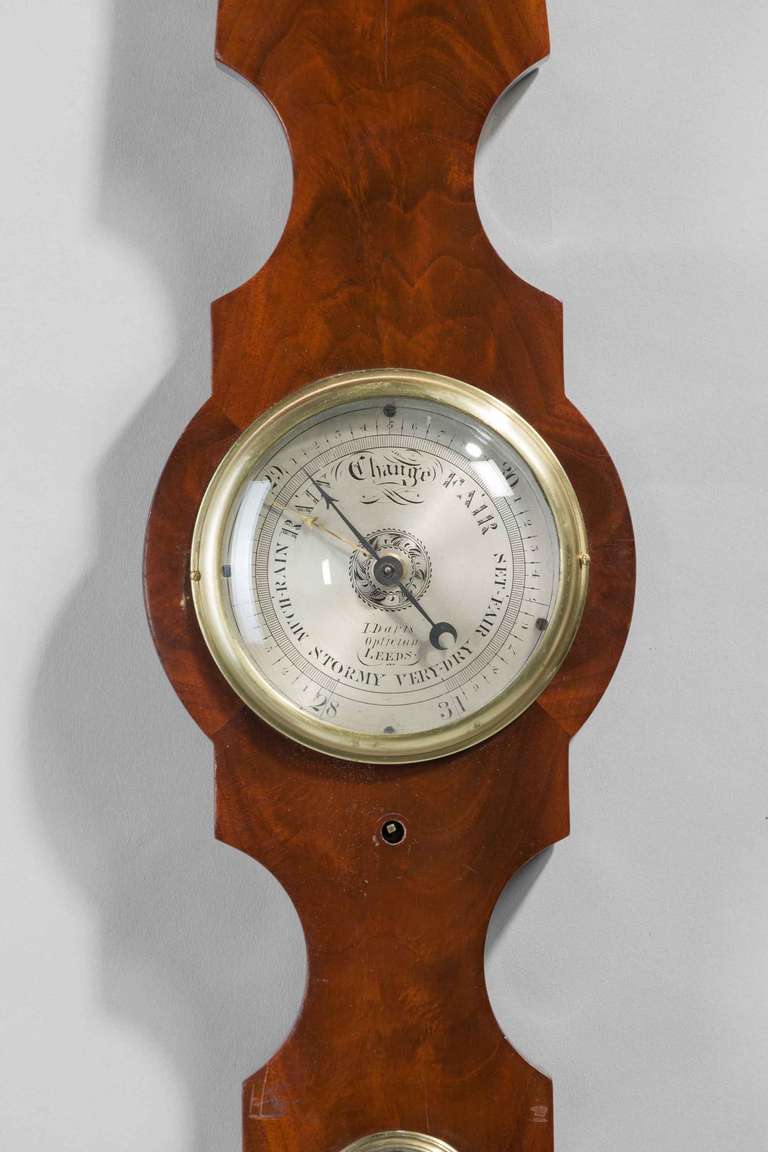 19th Century Regency Period 4 ins Dial Barometer by I. Davis of Leeds Yorkshire For Sale
