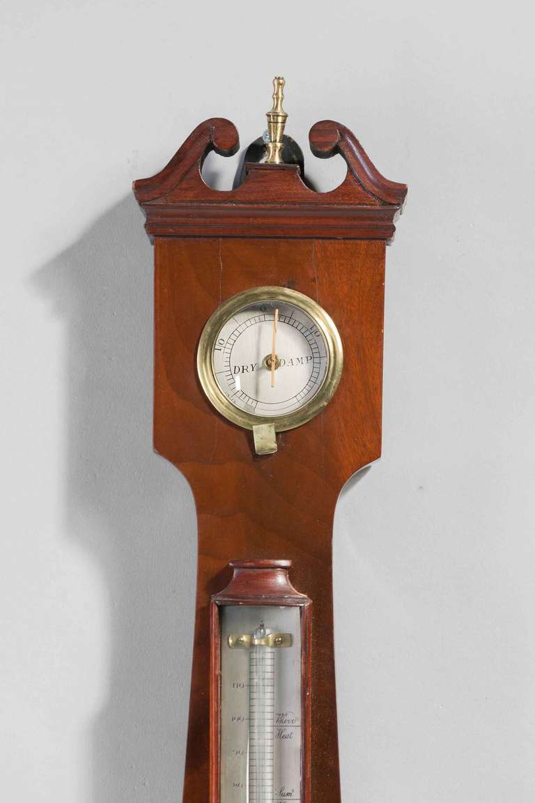 Regency Period 4 ins Dial Barometer by I. Davis of Leeds Yorkshire For Sale 2