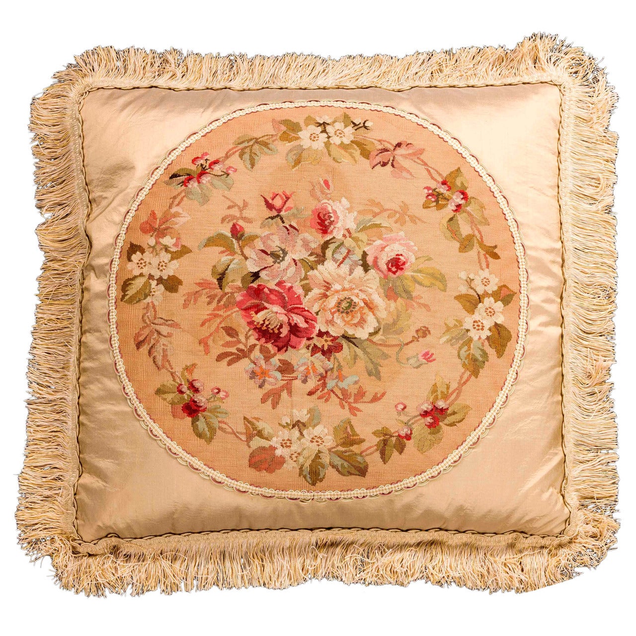 Cushion: 18th Century, Wool. A Bouquet of Flowers