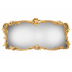 A Chippendale Period Overmantle Landscape Shaped Mirror 