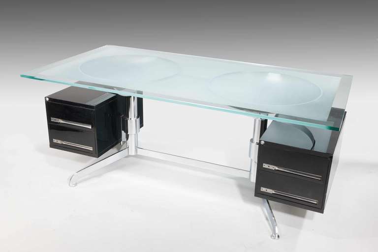 Late 20th Century 1970s French Chrome Desk