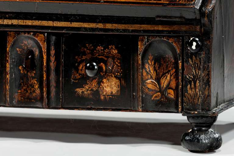18th Century and Earlier Queen Anne Period Lacquered Dressing Mirror