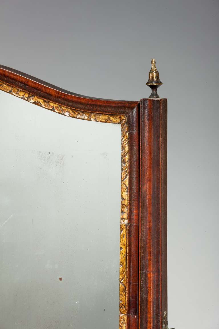 English Chippendale Period Mahogany Dressing Mirror