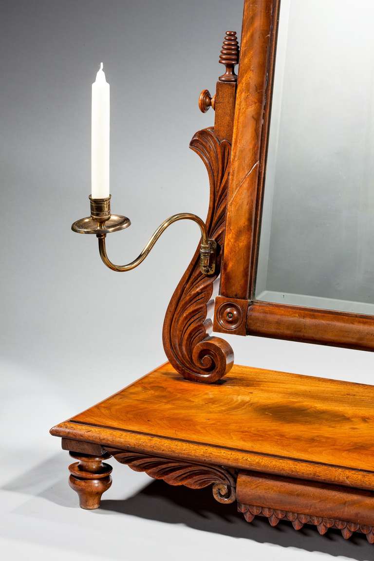 English Regency Period Mahogany Dressing Mirror