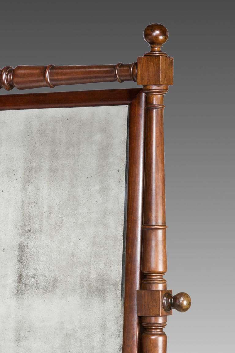 Regency Period Mahogany Cheval Mirror In Good Condition In Peterborough, Northamptonshire
