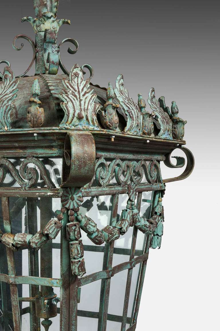 Early 20th Century Bronze Lantern In Good Condition For Sale In Peterborough, Northamptonshire