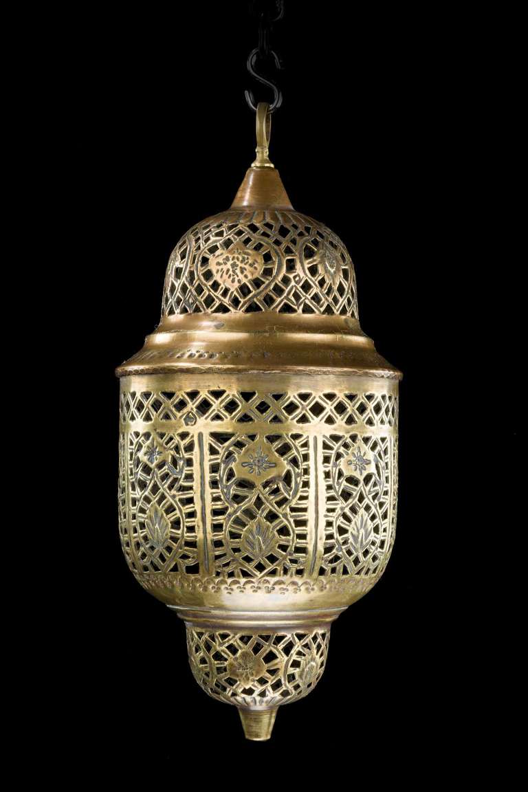 Eastern pierced brass lantern, circa 1900.