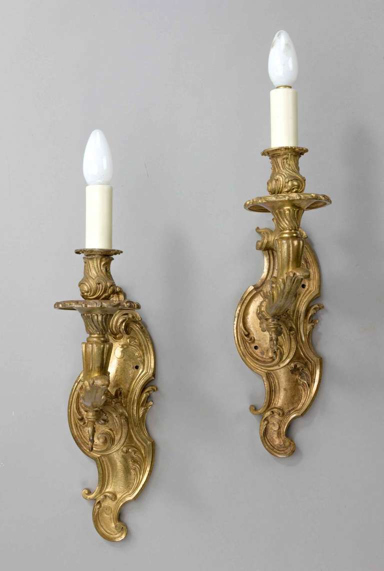 British Pair of Late 19th Century Single-Arm Wall Lights
