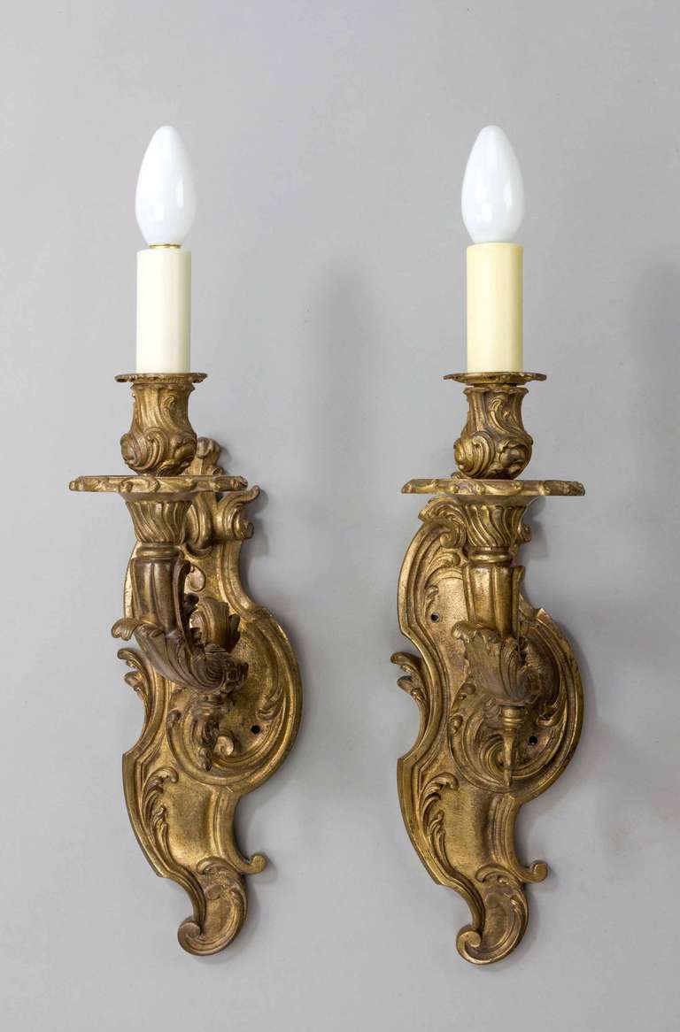 Set of Four 19th Century Gilt Bronze Wall Lights at 1stdibs