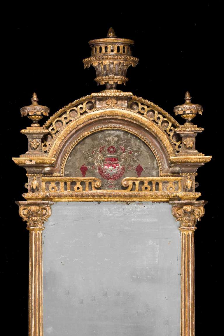 English 18th Century Italian Parcel-Gilt Pier Mirror