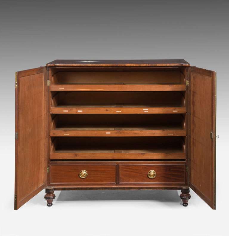 British George III Period Mahogany Two-Door Cabinet