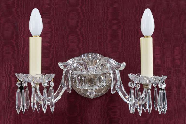 British Set of Four Late 19th Century Glass Wall Lights