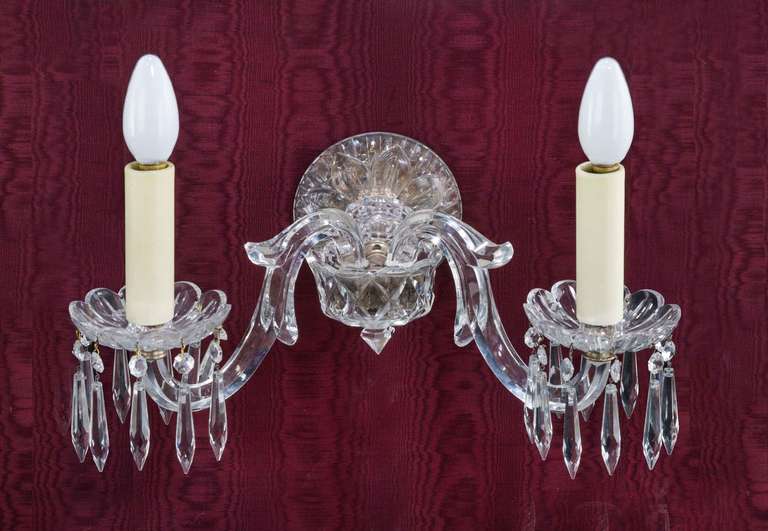 Set of Four Late 19th Century Glass Wall Lights In Good Condition In Peterborough, Northamptonshire