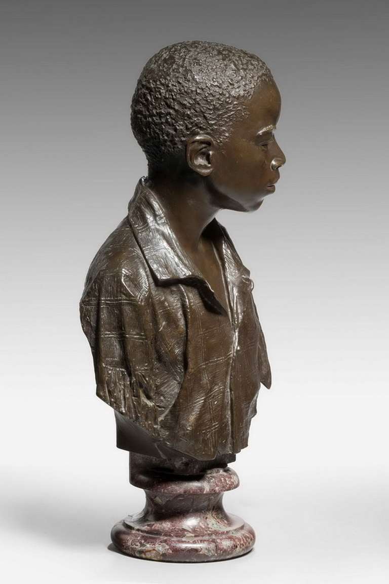 Italian 19th Century Modelled Bust of a Negro