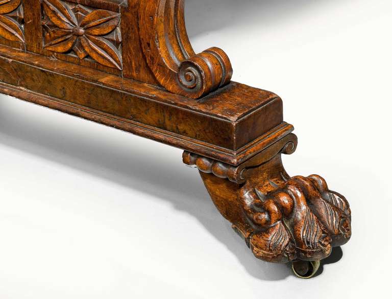 19th Century Oak Library Table In the Manner of Gillows 1