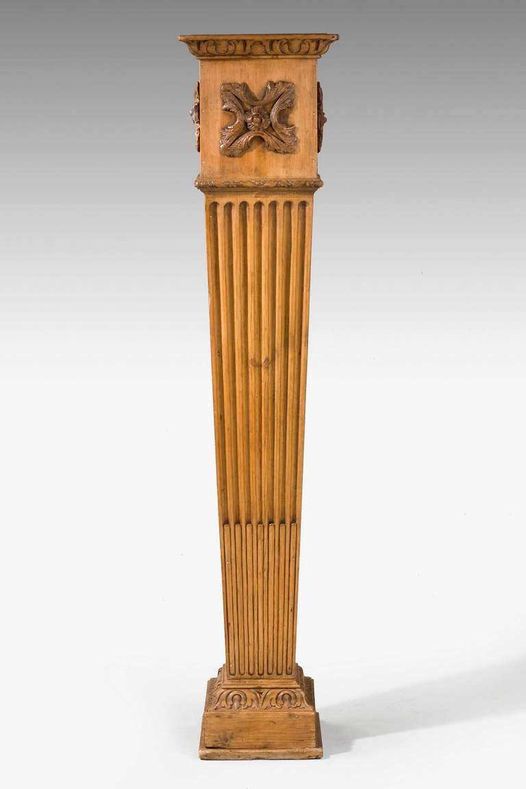 British 18th Century Pine Column Pedestal