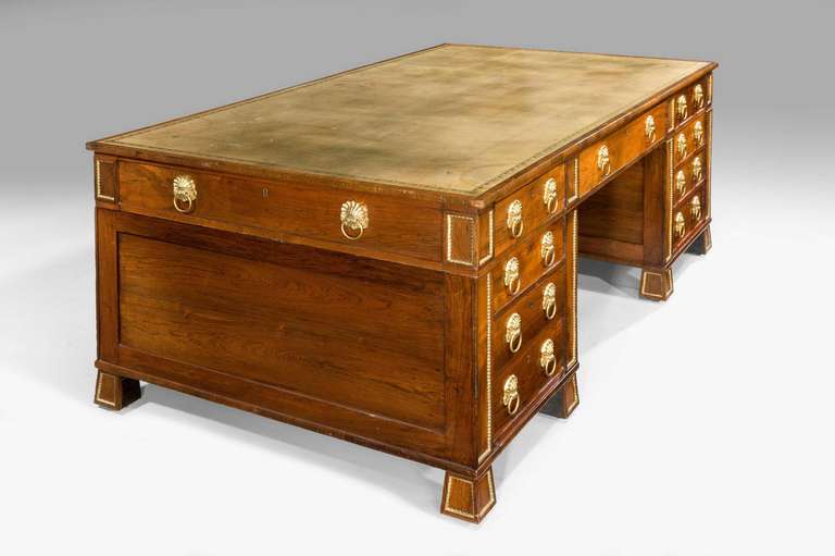 19th Century Regency Period Rosewood Partners Desk