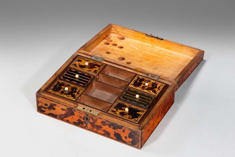 Tortoise Shell 19th Century Tortoiseshell Fitted Box