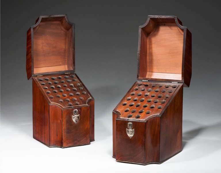 English Pair of George III Knife Boxes