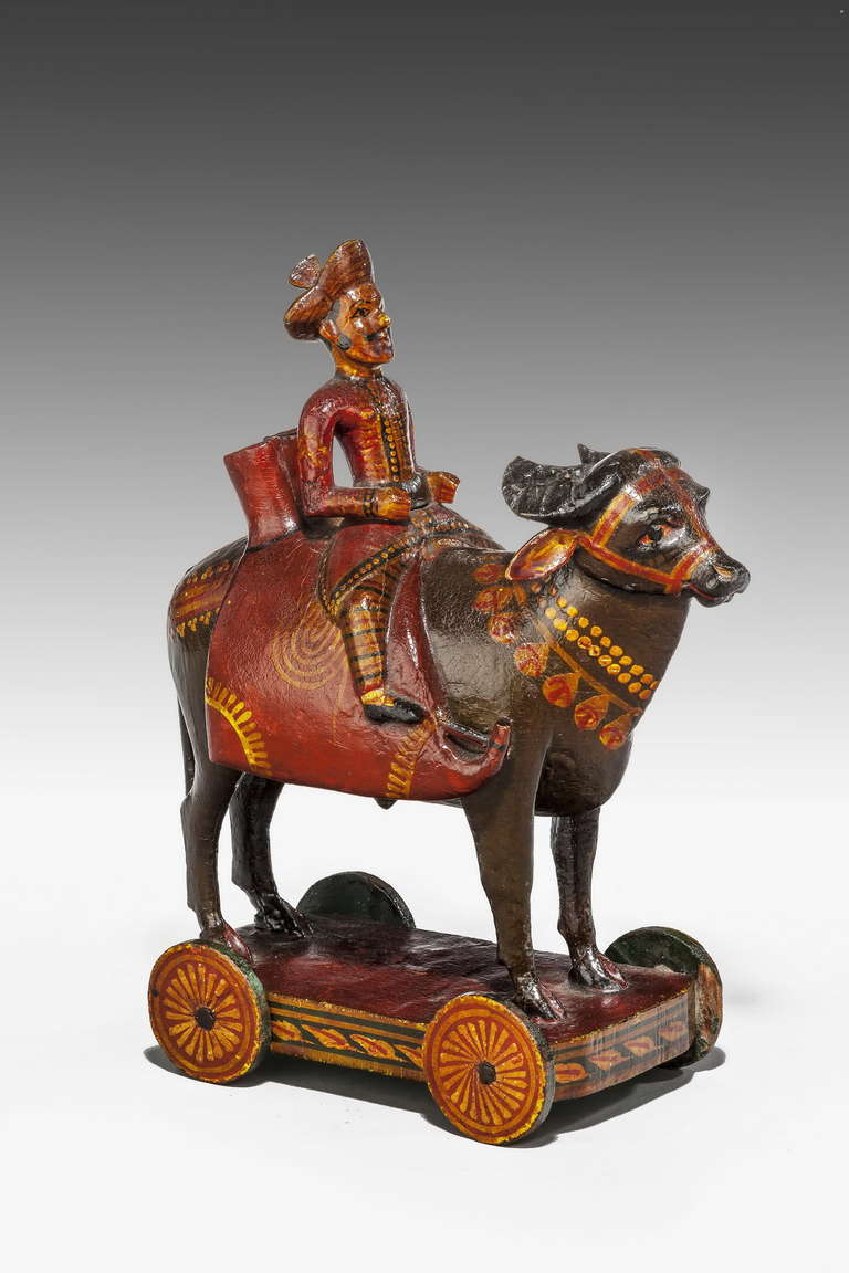 Polychrome Figure Astridge an Oxen In Good Condition In Peterborough, Northamptonshire