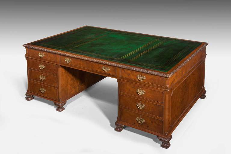 Late 19th Century Mahogany Partners Desk In Good Condition In Peterborough, Northamptonshire
