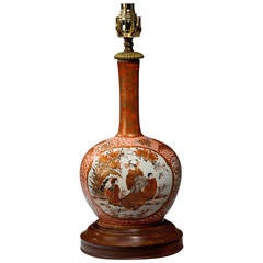 Antique Japanese Meiji Period Bottle Vase Lamp