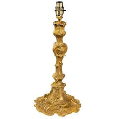 Late 19th century French Gilt Bronze Rococo Lamp