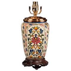 Hungarian Enameled Vase Lamp