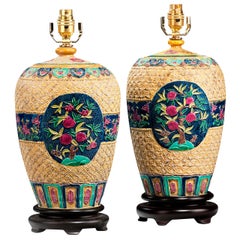 Pair of 20th century Decorative Pottery Lamps