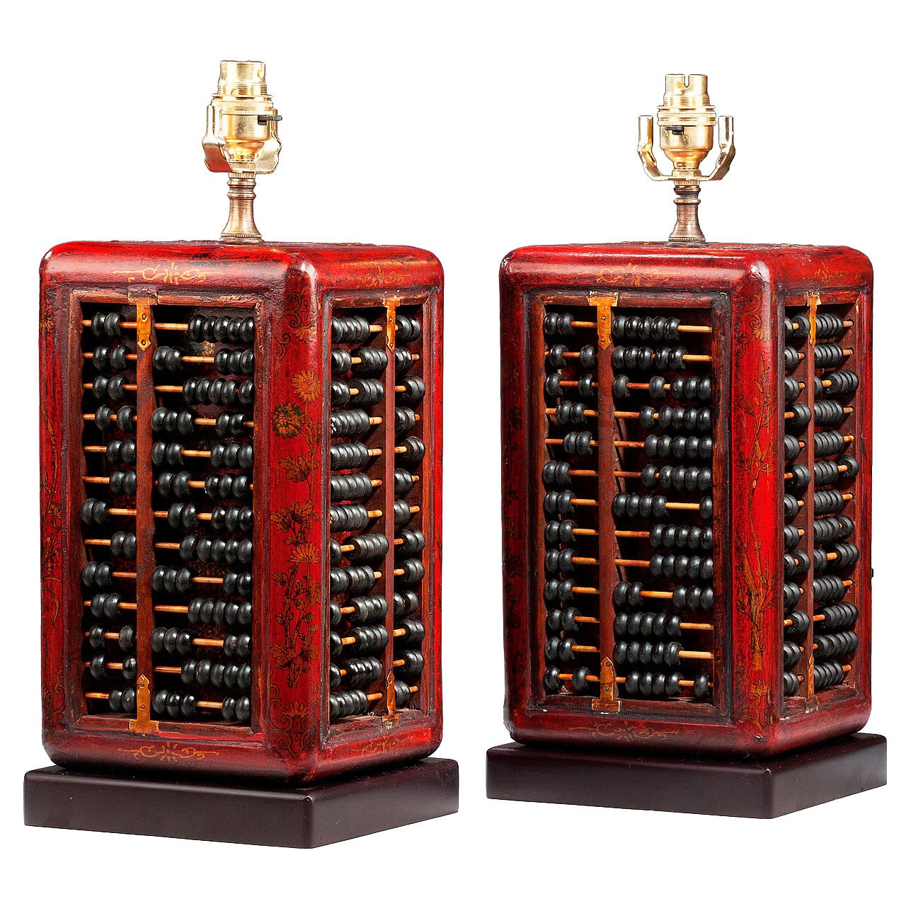 Pair of 20th century Abacus Lamps