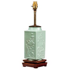 20th century Single Celadon Green Lamp 11